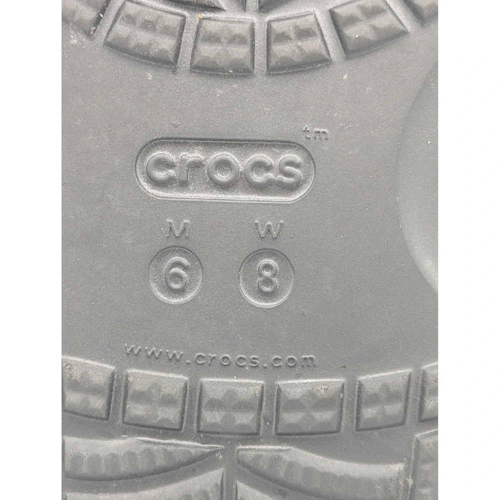 Crocs‎ Classic Slide Black Sandals Mens 6 Womens 8 Slip On Iconic Comfort Foam